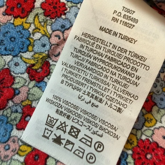 Boden Frilly Printed Popover Blouse Size 12 - Picture 9 of 10